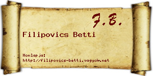 Filipovics Betti névjegykártya
